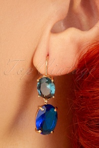 Day&Eve by Go Dutch Label - 50s Carol Earrings in Gold and Blue