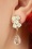 50s Teardrop From a Flower Earrings in White