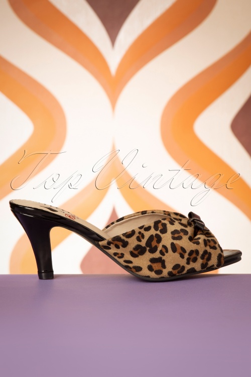 Banned Retro - 50s Pin Up Star Mules in Leopard and Black 4