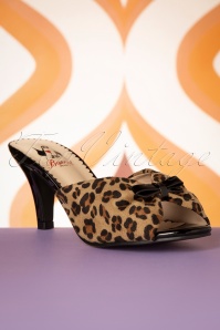 Banned Retro - 50s Pin Up Star Mules in Leopard and Black 2
