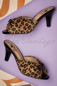 Banned Retro - 50s Pin Up Star Mules in Leopard and Black