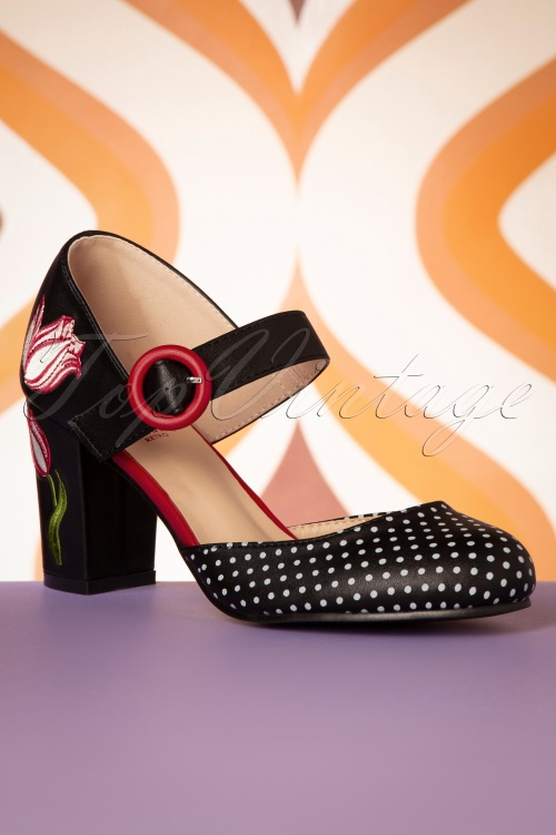 Banned Retro - Country club sharona pumps in zwart 3