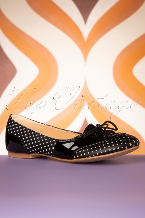 Banned Retro - Chaussures Plates Oxford Isabella Années 50 en Noir 2
