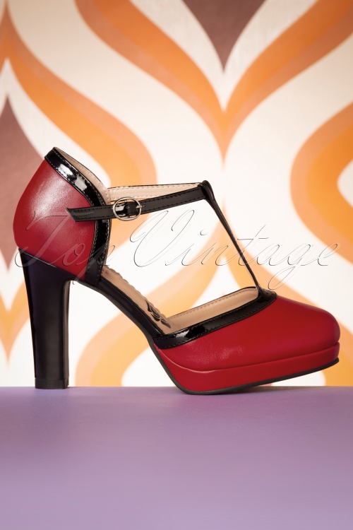 Banned Retro - Country Rose Heels in Rot 4