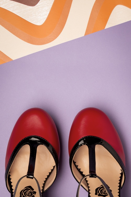 Banned Retro - Country Rose Pumps in Rood 3