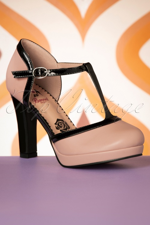 Banned Retro - Country Rose Pumps in Nude  2