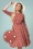 50s Devon Dot Swing Dress in Roze en Wit