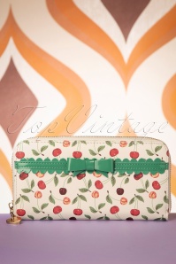 Banned Retro - 50s Country Cherry Wallet in Off White and Green