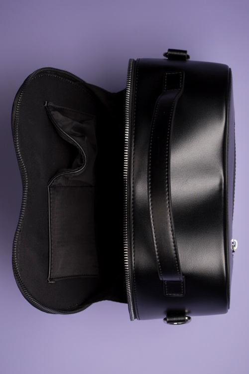 Banned Retro - 50s Rockabillly Heart Handbag in Black and Leopard 4