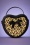 50s Rockabillly Heart Handbag in Black and Leopard