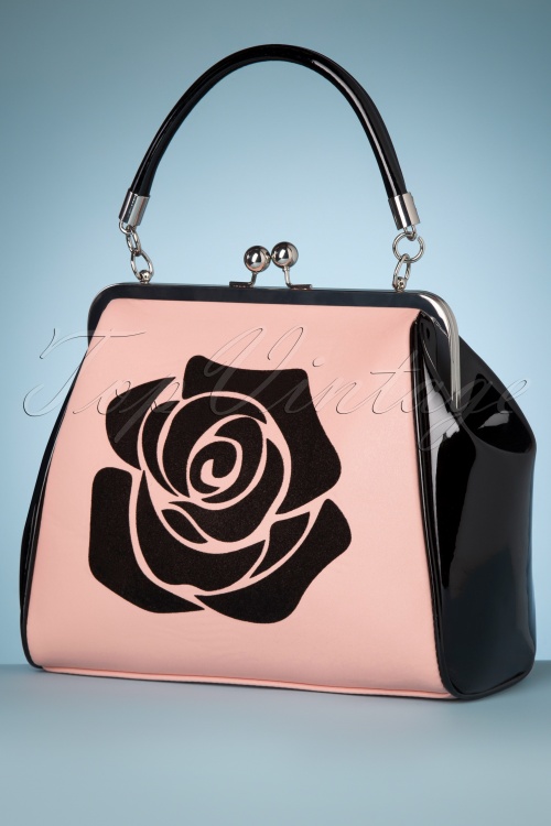 Banned Retro - 50s Country Rose Bag in Black and Nude 4