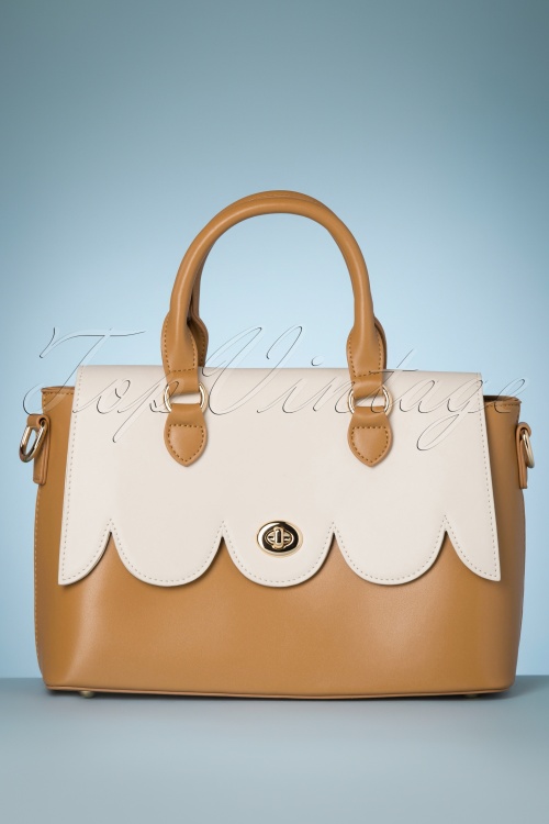 Banned Retro - 50s Coquille Handbag in Tan
