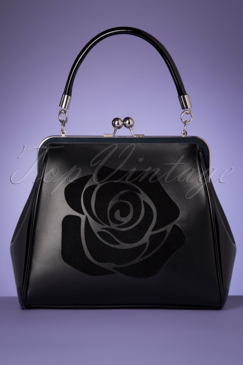 Banned Retro - 50s Country Rose Bag in Black 
