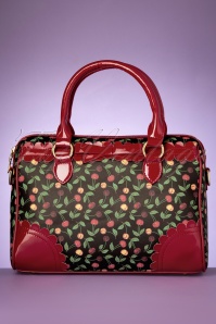Banned Retro - 50s Country Cherry Handbag in Black and Red 6