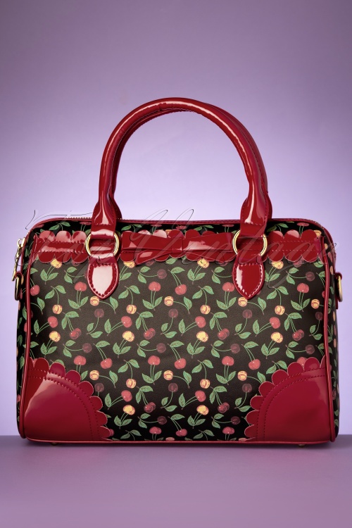 Banned Retro - Country Cherry Handtasche in Schwarz und Rot 6