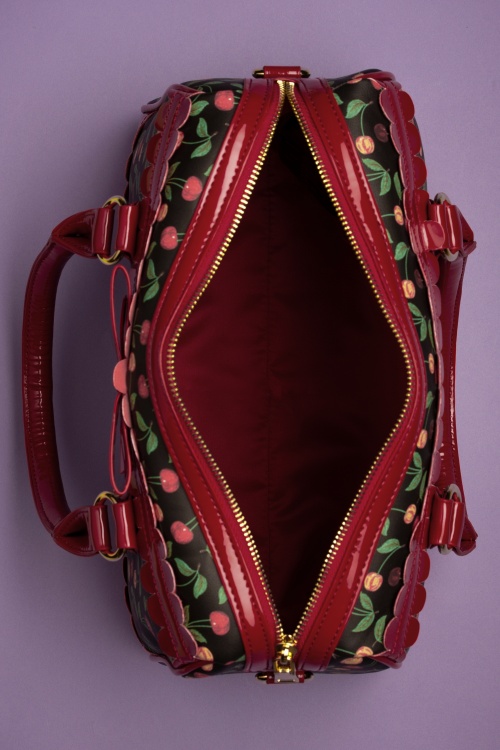 Banned Retro - Country Cherry Handtasche in Schwarz und Rot 3