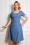 50er Dianna Denim Swing Kleid in Blau