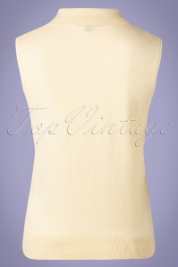 King Louie - 60s Orchid Collar Top in Cream 2