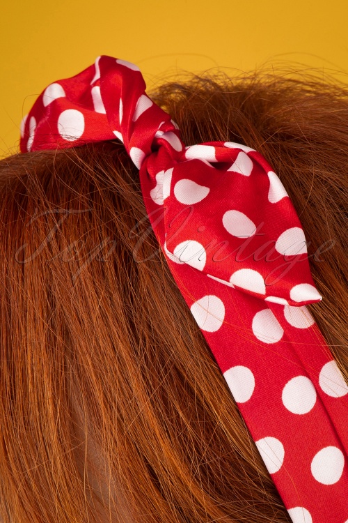 ZaZoo - Pin-Up-Haarschal mit roten Polkadots 2