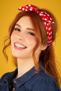 ZaZoo - Pin-Up-Haarschal mit roten Polkadots