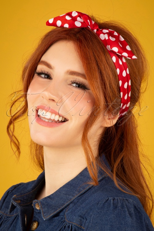 ZaZoo - Pin-Up-Haarschal mit roten Polkadots