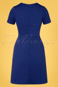 Vintage Chic for Topvintage - 60s Jackie Jacquard Dress in Royal Blue 2