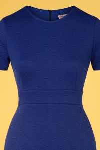 Vintage Chic for Topvintage - 60s Jackie Jacquard Dress in Royal Blue 3