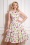 50s Fayenne Floral Swing Dress in White