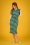 60er Rosie Tapas Stripe Kleid in Dragonfly Grün
