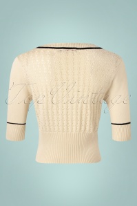 Banned Retro - 50s Boat Club Cardigan in Off White 2