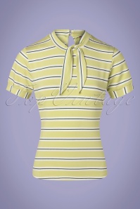 Banned Retro - 50s Clara Stripes Top in Lime
