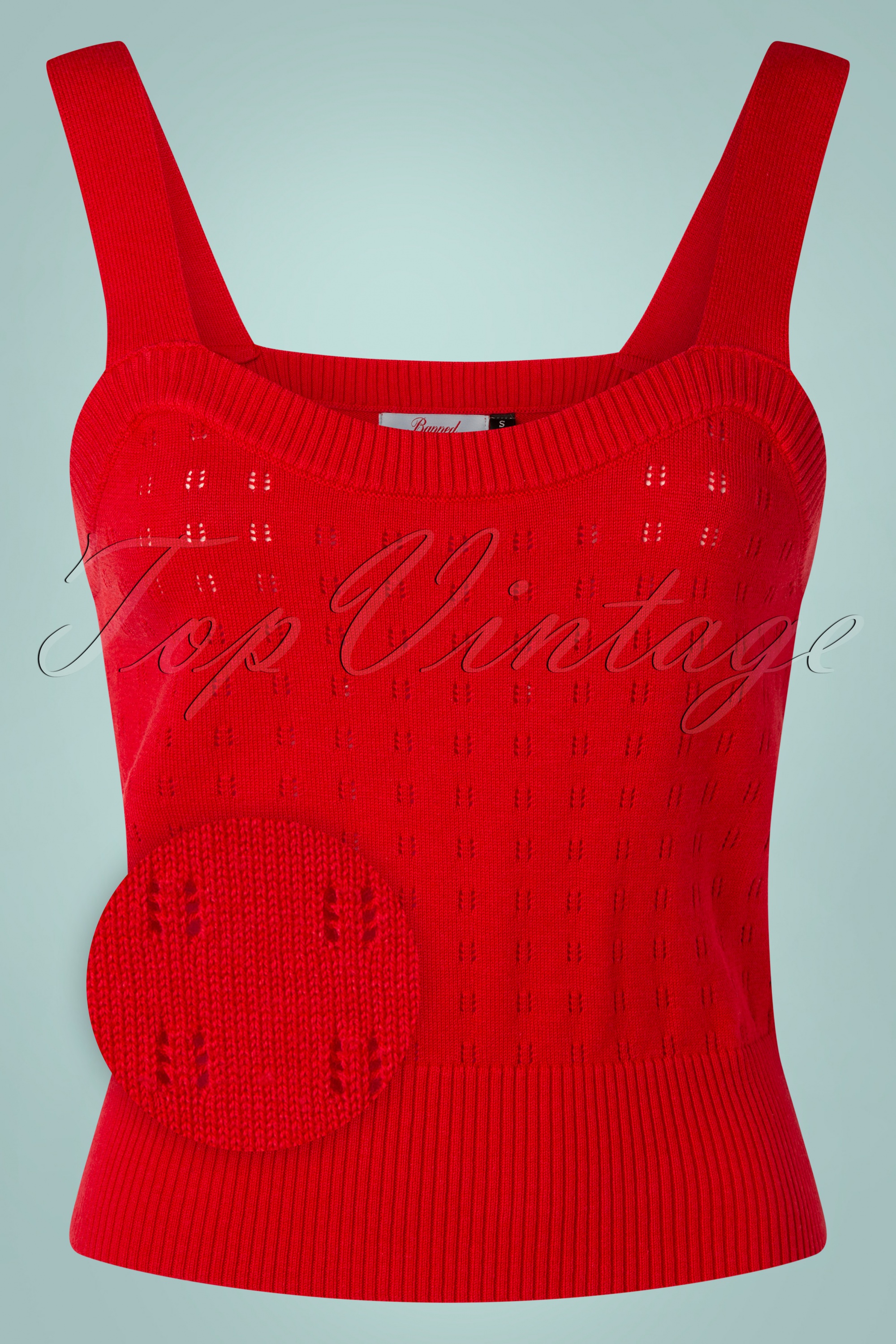 Banned Retro - Dora strap gebreide top in rood 2