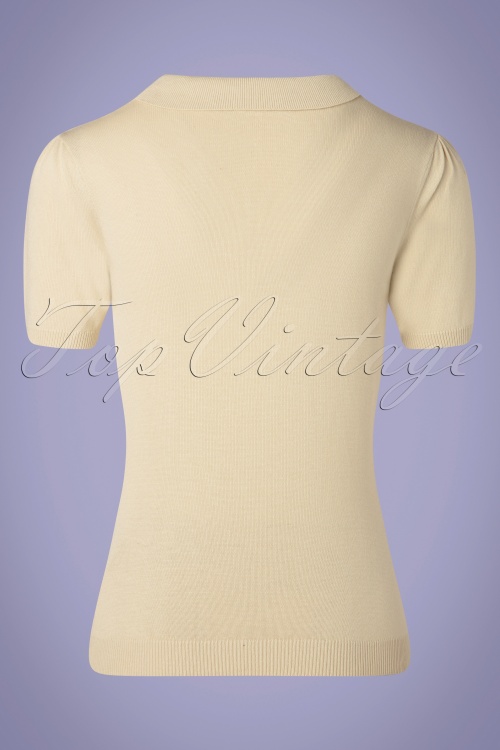 Banned Retro - Beth Knit Top in Creme 3