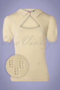 Banned Retro - Beth Knit Top in Creme 2