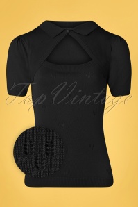 Banned Retro - 50s Beth Knit Top in Black