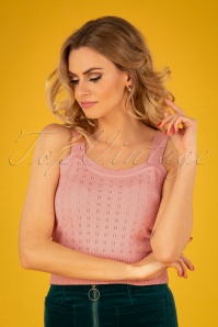 Banned Retro - 60s Dora Strap Knit Top in Pink