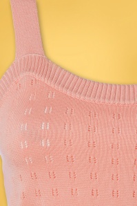 Banned Retro - 60s Dora Strap Knit Top in Pink 4