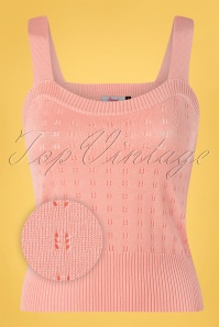 Banned Retro - 60s Dora Strap Knit Top in Pink 2