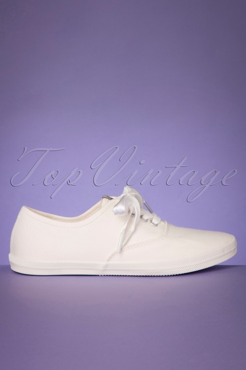 Tamaris - Celia Canvas Sneakers Années 50 en Blanc Cassé 4