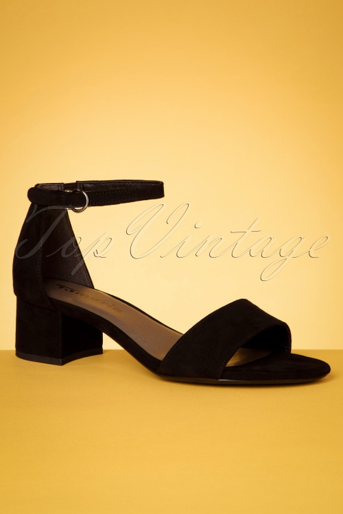Tamaris - 60s Suedine Sandals in Black