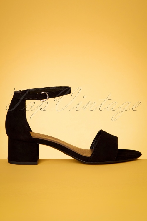 Tamaris - 60s Suedine Sandals in Black 2