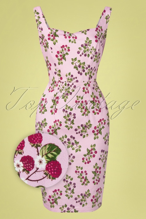 Banned Retro - 50s Summer Berry Pencil Dress in Lilac