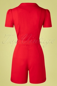 Banned Retro - 50s Viola Playsuit in Lipstick Red 4