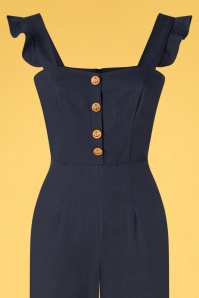 Banned Retro - 50s Anchor Culotte Jumpsuit in Navy 3