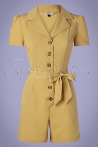 Banned Retro - 50s Viola Playsuit in Mustard
