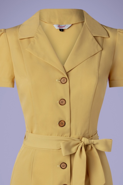 Banned Retro - 50s Viola Playsuit in Mustard 3