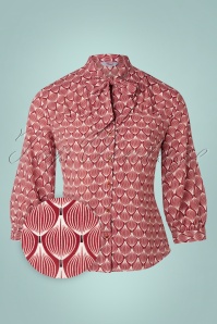 Banned Retro - 50s Globe Girl Blouse in Red
