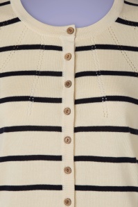 Banned Retro - 50s Let's Sail Stripe Cardigan in Off White 3