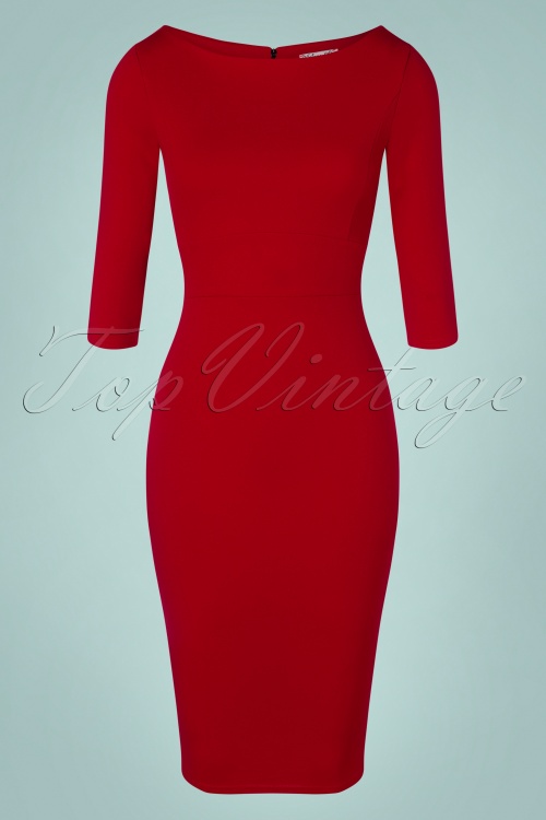 Vintage Chic for Topvintage - 50s Vicky Pencil Dress in Wine
