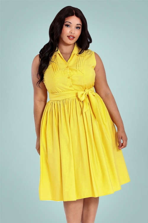 Bunny - 50s Cry Baby Dress in Yellow